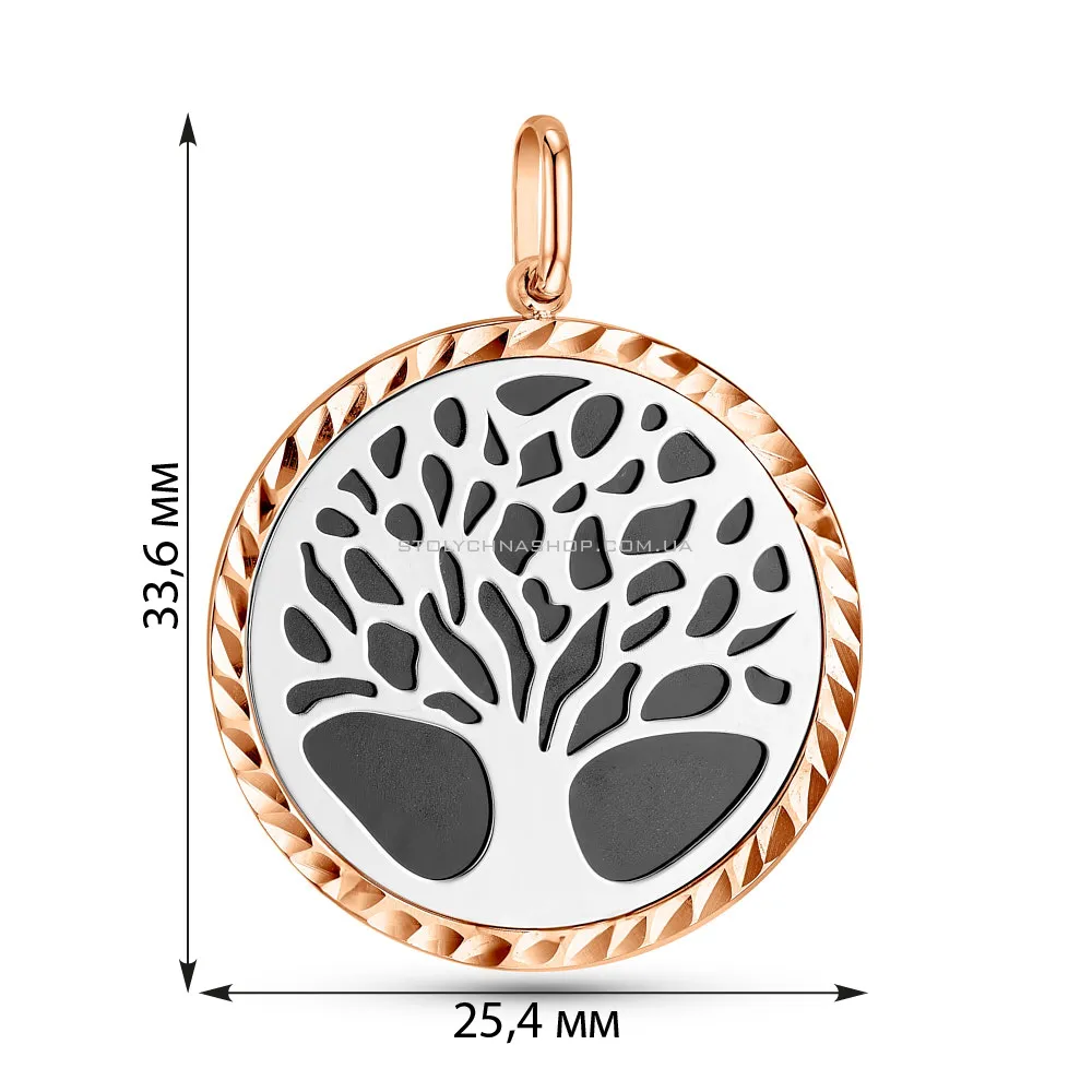 Золотой кулон Дерево жизни с ониксом (арт. 424909кбо) - 4 - цена