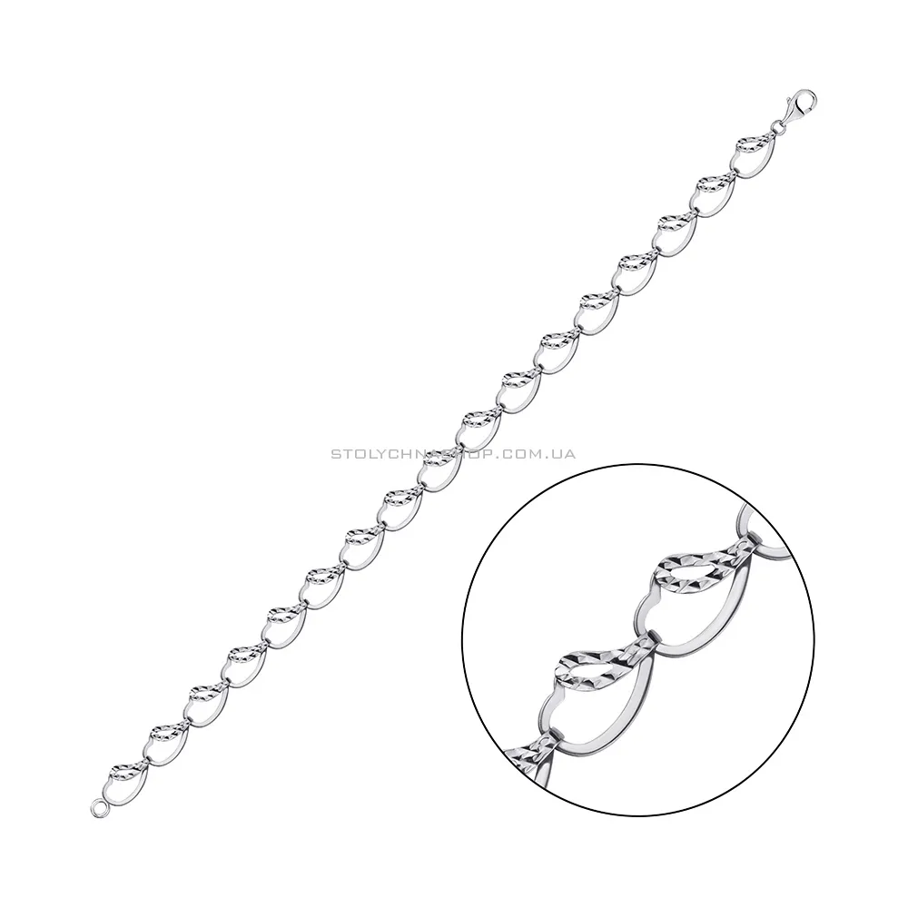 Срібний браслет з алмазною насічкою  (арт. 7509/3639)