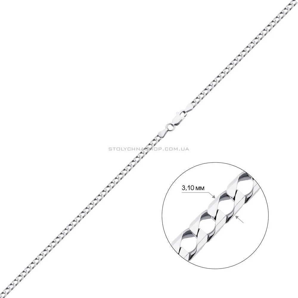 Цепочка из серебра в Панцирном плетении (арт. 03020311) - 2 - цена
