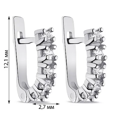 Сережки зі срібла з доріжкою з фіанітів (арт. 7502/0004.10)