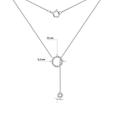 Кольє з білого золота з діамантами (арт. Ц341288010б)
