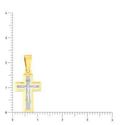 Хрестик з жовтого золота з розп'яттям (арт. 501657ж)