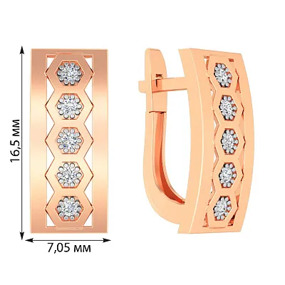 Золоті сережки з фіанітами (арт. 114900)
