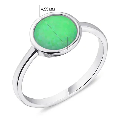 Кольцо из серебра с зеленым опалом (арт. 7501/2957Поз)