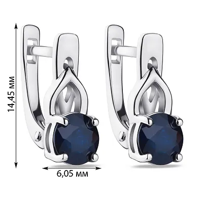 Срібні сережки з сапфіром  (арт. 7002/4033Спс)