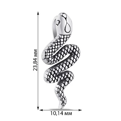 Підвіс зі срібла Змія з чорнінням Trendy Style (арт. 7903/3610)