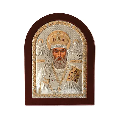 Ікона зі срібла Миколай Чудотворець (95х75 мм) (арт. MA/E1108EX)