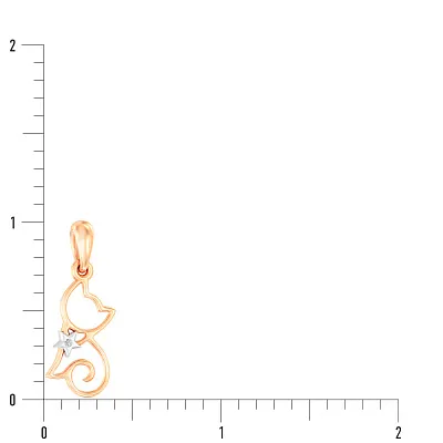 Золотая подвеска «Котенок» с фианитом (арт. 440630)