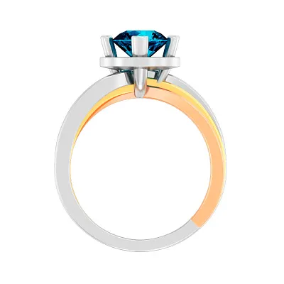 Золотое кольцо с топазом Blue Ocean (арт. 140571Пл)