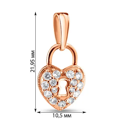 Золотой подвес Замочек с фианитами (арт. 440331)