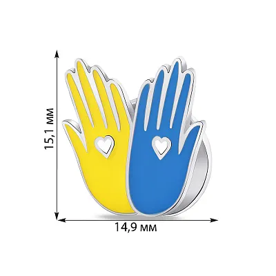 Срібний значок з синьою і жовтою емаллю (арт. 7531/001егж)