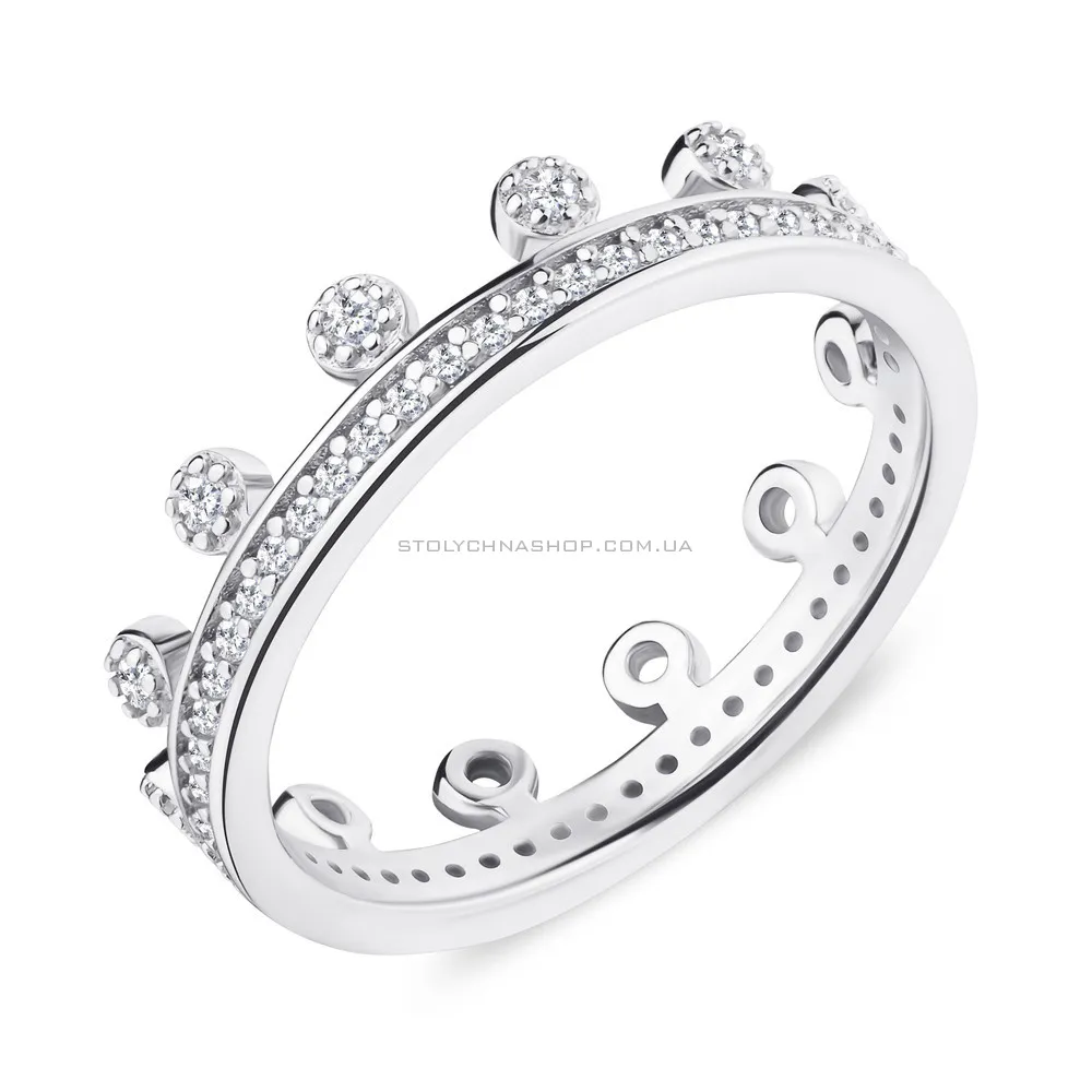 Кольцо серебряное «Корона» с фианитами (арт. 7501/5242)