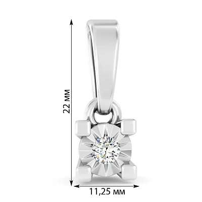 Золотая подвеска с бриллиантом  (арт. П011733б)