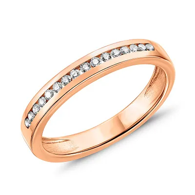 Золотое кольцо с бриллиантовой дорожкой (арт. 1191502201)