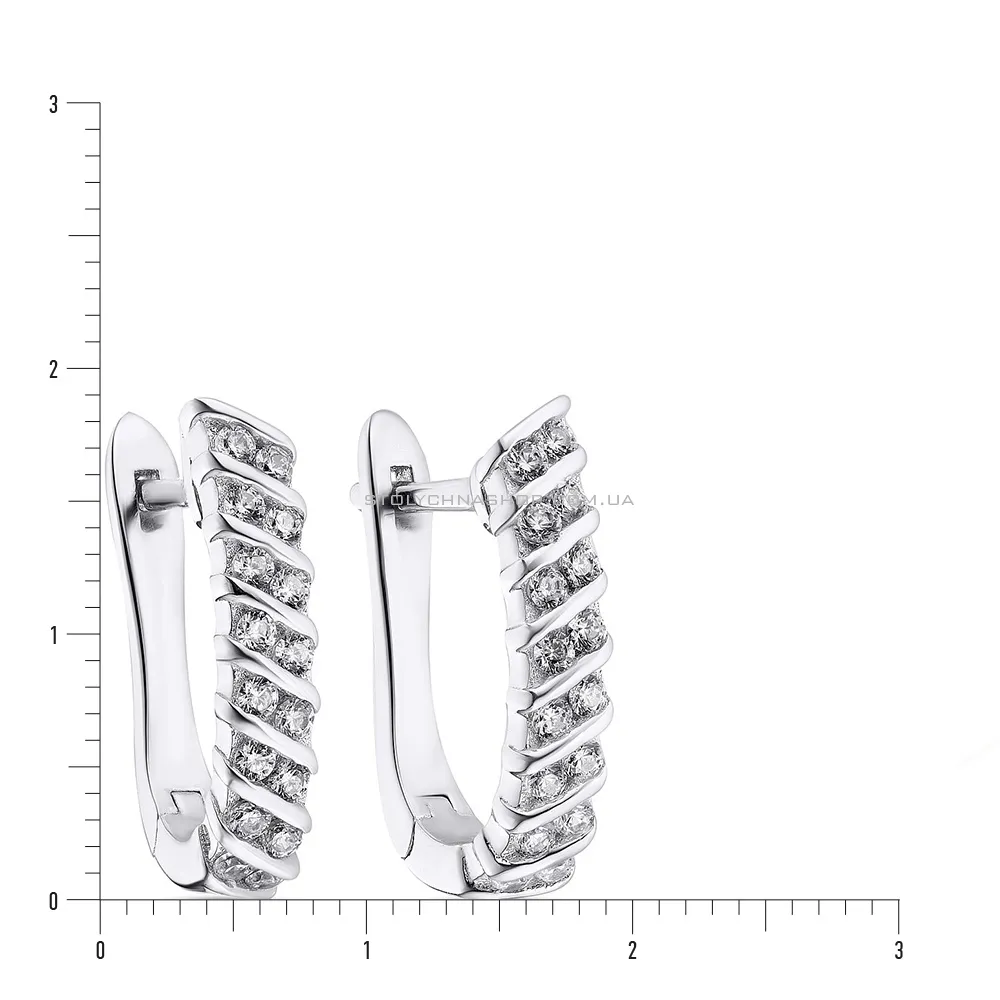 Срібні сережки з фіанітами (арт. 7502/3587)