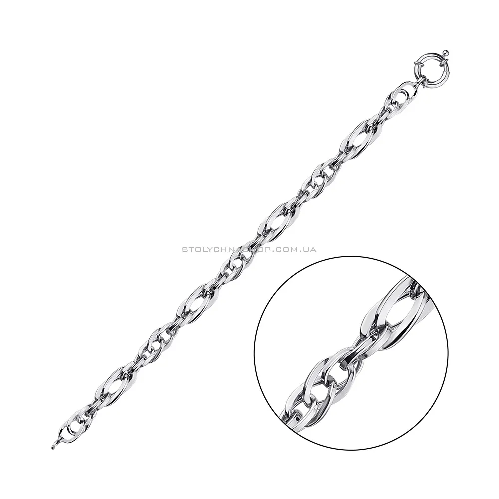 Цепочный браслет из серебра на руку  (арт. 7509/3217) - цена