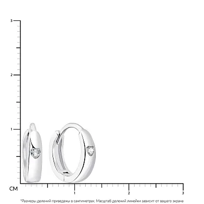 Сережки-кільця зі срібла з фіанітами  (арт. 7502/4585/10)