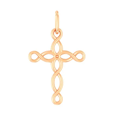 Переплетенный крестик из красного золота (арт. 440783)