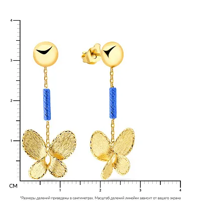 Золотые серьги Francelli с подвеской (арт. 108811жс)