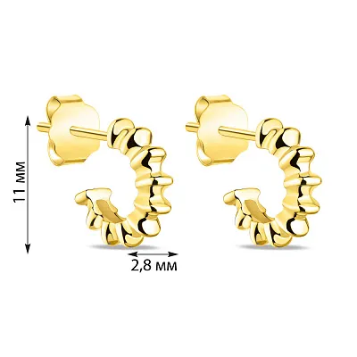 Сережки зі срібла з жовтим родіюванням (арт. 7518/6357ж)