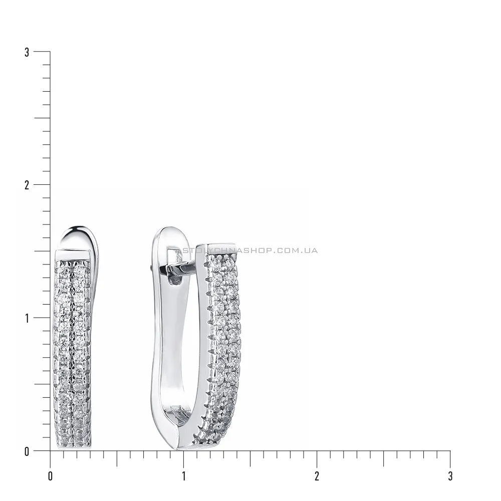 Срібні сережки з доріжкою з фіанітів (арт. 7502/3099)