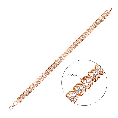 Золотий браслет в комбінованому кольорі металу (арт. 321606р)