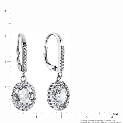 Срібні сережки підвіски з фіанітами (арт. 7502/3367)