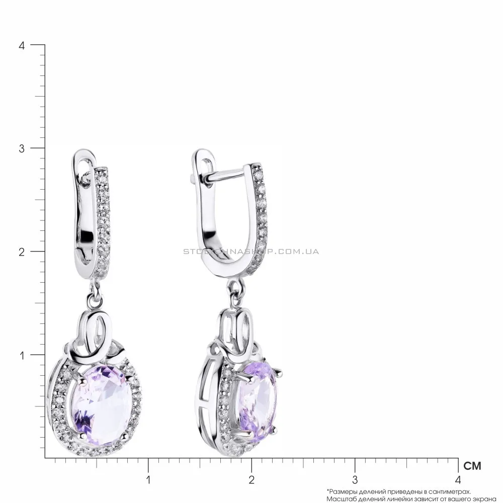Срібні сережки з фіолетовими фіанітами (арт. 7502/3660цф)