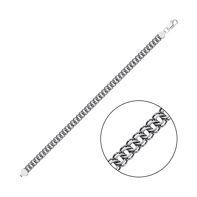 Срібний ланцюговий браслет плетіння Пітон (арт. 0315611ч)