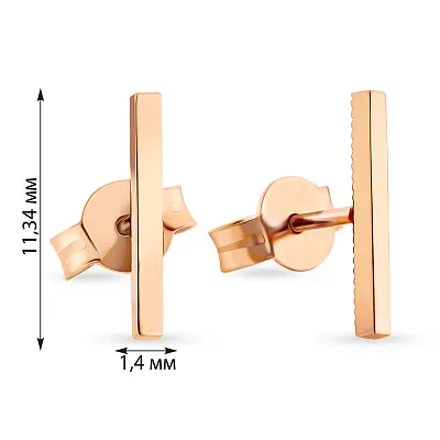 Сережки-пусеты золотые «Линии» (арт. 107829)
