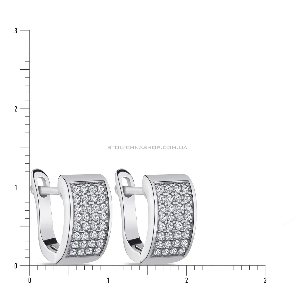 Срібні сережки з фіанітами (арт. 7502/2642) - 2 - цена