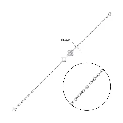 Серебряный браслет с россыпью из фианитов (арт. 7509/4149)