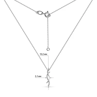 Кольє з білого золота з діамантами (арт. Ц011428005б)