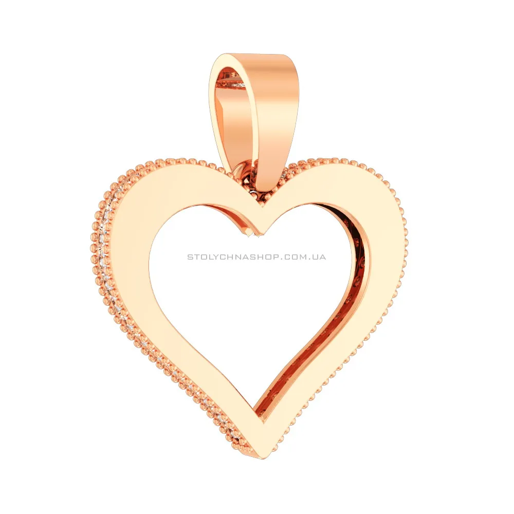 Золота підвіска «Серце» з фіанітами (арт. 440445) - цена