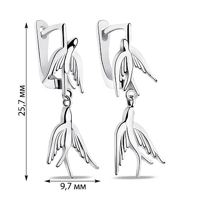 Сережки срібні Ластівка (арт. 7502/С2/2027)