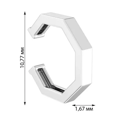 Одиночная серьга-каффа из белого золота (арт. 110851бЯ)