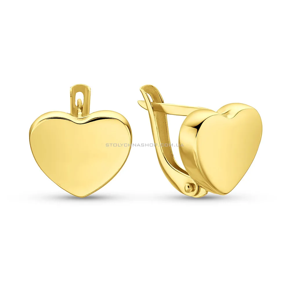 Золоті сережки Сердечка  (арт. 104403ж) - цена
