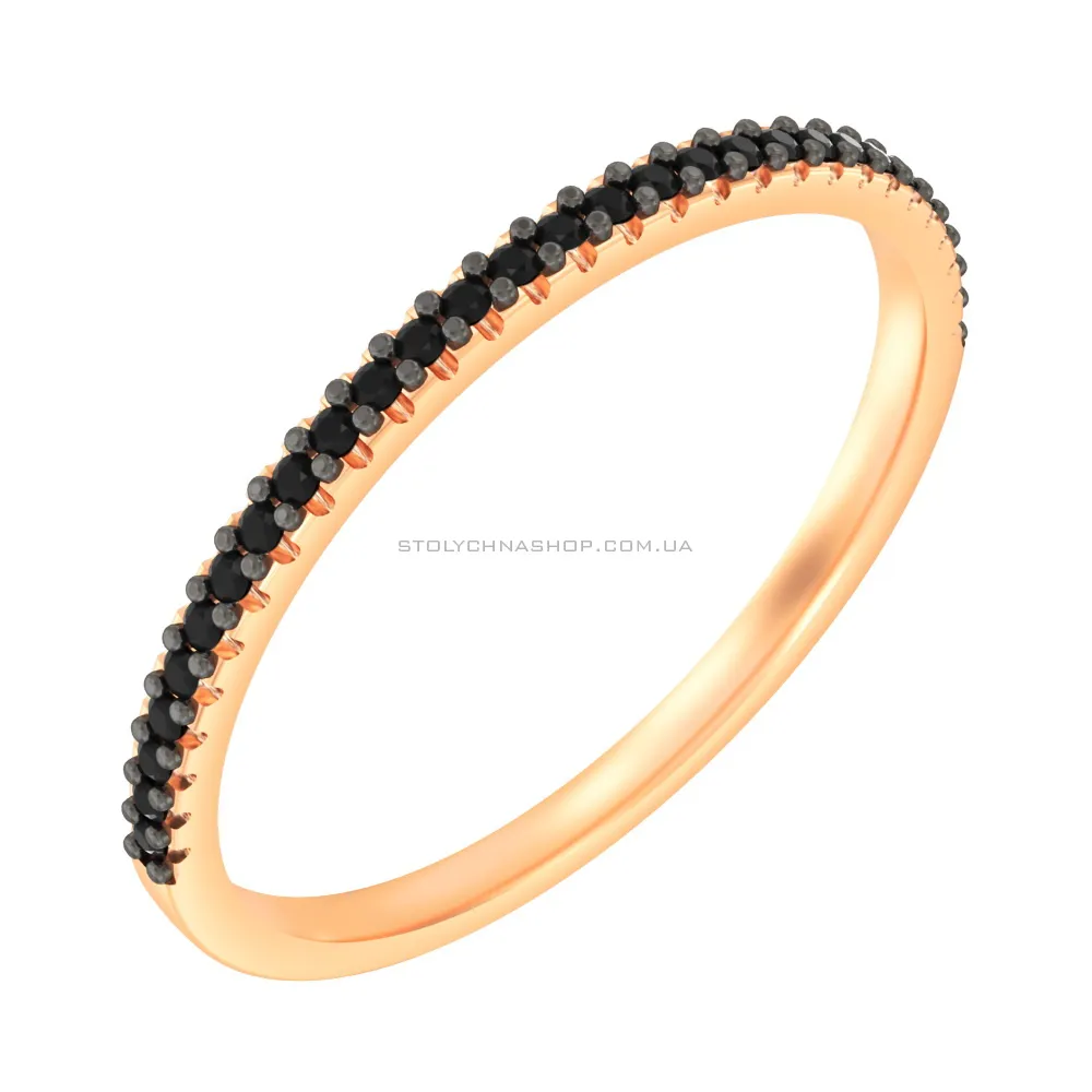 Золотое кольцо с черными бриллиантами (арт. К011483010ч) - цена