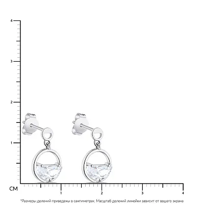 Срібні сережки-підвіски з фіанітами  (арт. 7518/6215)