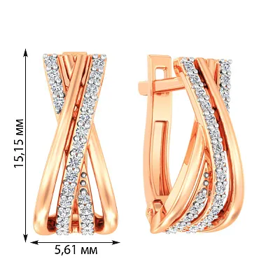 Сережки з червоного золота з діамантами (арт. С011122020)