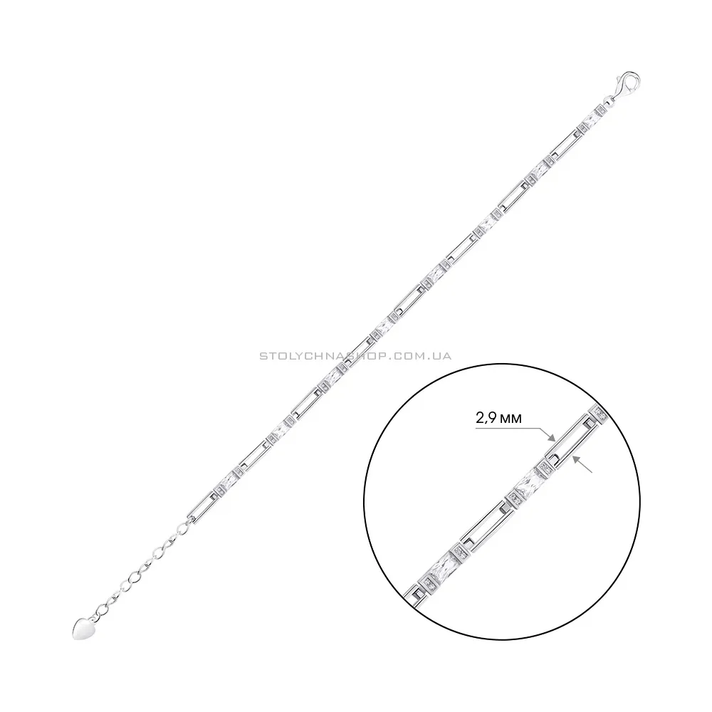 Срібний браслет з фіанітами (арт. 7509/3727) - 2 - цена