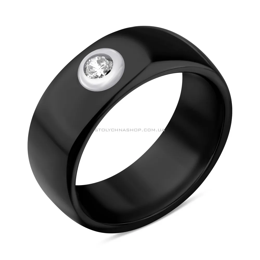 Кольцо из керамики и серебра (арт. 7501/К2ФК/4042-16,5) - цена