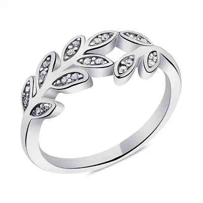 Серебряное кольцо Веточка с фианитами (арт. 7501/6416)