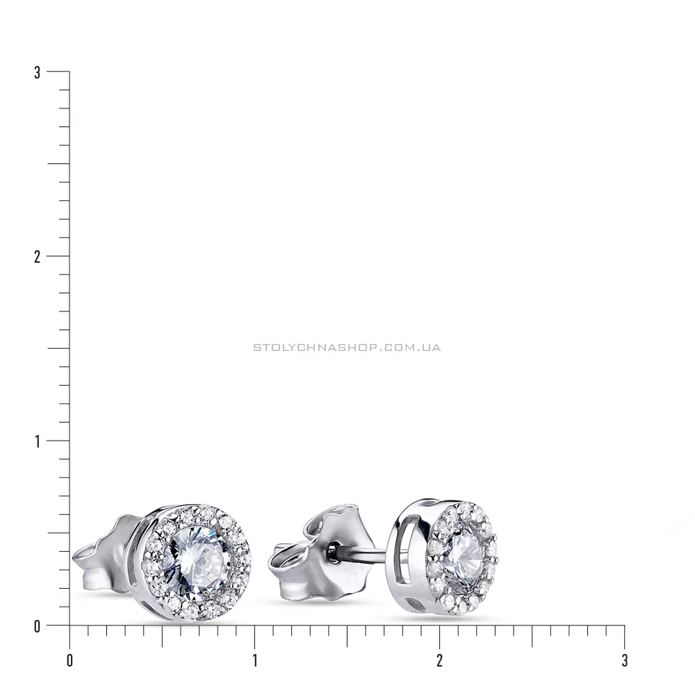 Срібні сережки пусети з фіанітами (арт. 7518/5112)