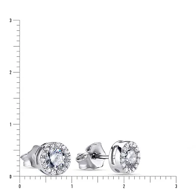 Серебряные серьги пусеты с фианитами (арт. 7518/5112)
