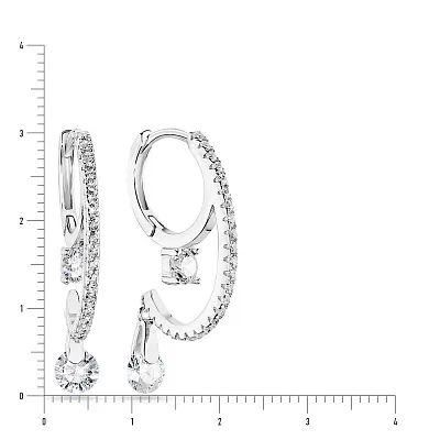 Сережки зі срібла з фіанітами (арт. 7502/4433)