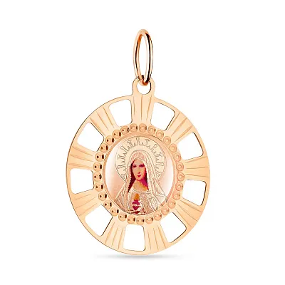 Золота ладанка «Божа Матір» з емаллю (арт. 422579)