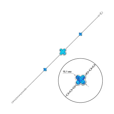 Серебряный браслет с опалом (арт. 7509/4643Пос)
