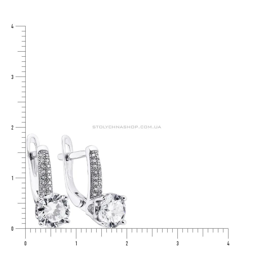 Срібні сережки з фіанітами (арт. 7502/3646)