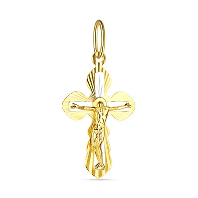 Хрестик з золота з алмазною гранню (арт. 529703ж)